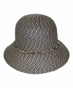 Rigon White Bucket Hat With Stone Trim RL30M