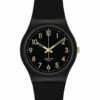 Swatch Golden Tac Black Silicone Quartz Watch