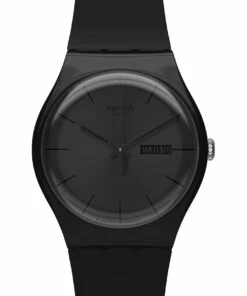 Swatch Black Rebel Black Silicone Quartz Watch
