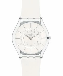 Swatch White Classiness White Silicone Quartz Watch