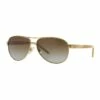 Ralph Lauren Polarised Gold Creme Pilot Sunglasses RA4004 314753