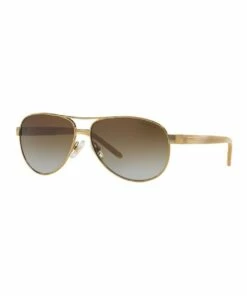 Ralph Lauren Polarised Gold Creme Pilot Sunglasses RA4004 314753