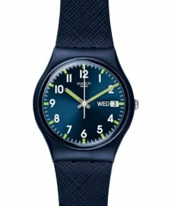 Swatch Sir Blue Silicone Quartz Watch