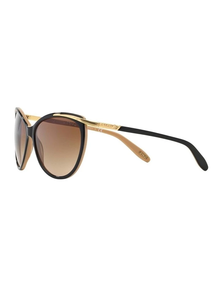 Ralph Lauren Black/Oatmeal Butterfly Sunglasses RA5150 348760 3 Ralph Lauren Black/Oatmeal Butterfly Sunglasses RA5150 348760 - Image 3