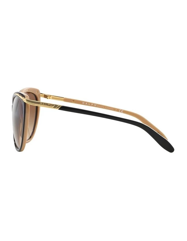 Ralph Lauren Black/Oatmeal Butterfly Sunglasses RA5150 348760 4 Ralph Lauren Black/Oatmeal Butterfly Sunglasses RA5150 348760 - Image 4
