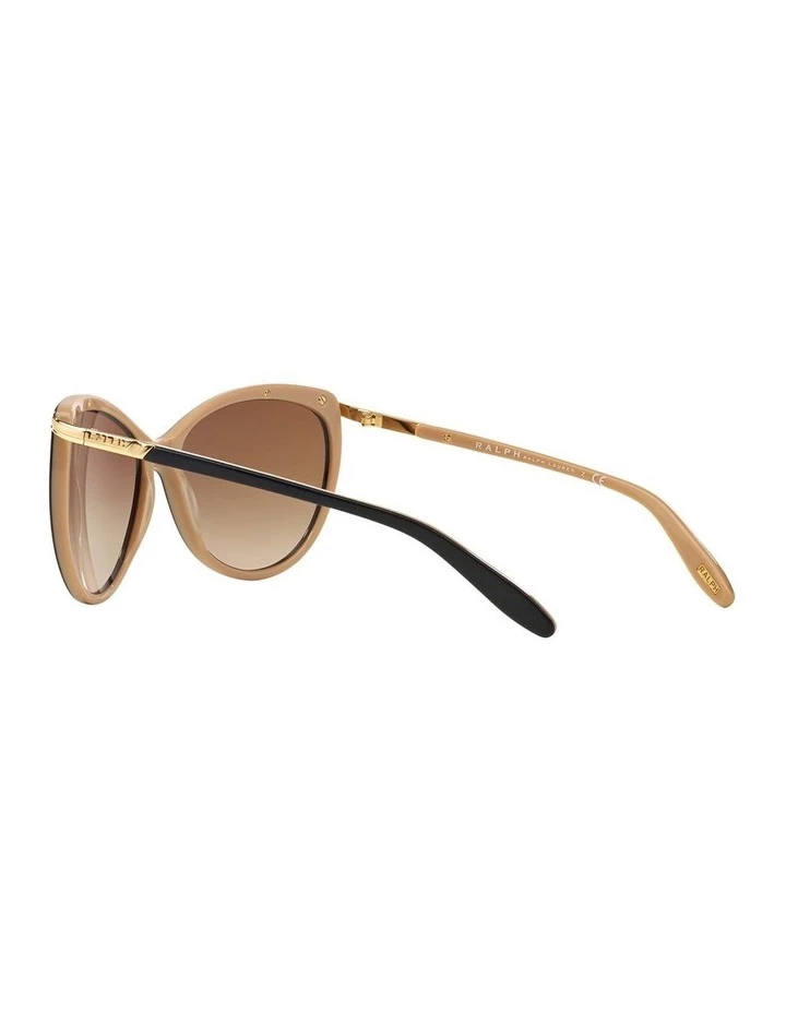 Ralph Lauren Black/Oatmeal Butterfly Sunglasses RA5150 348760 5 Ralph Lauren Black/Oatmeal Butterfly Sunglasses RA5150 348760 - Image 5