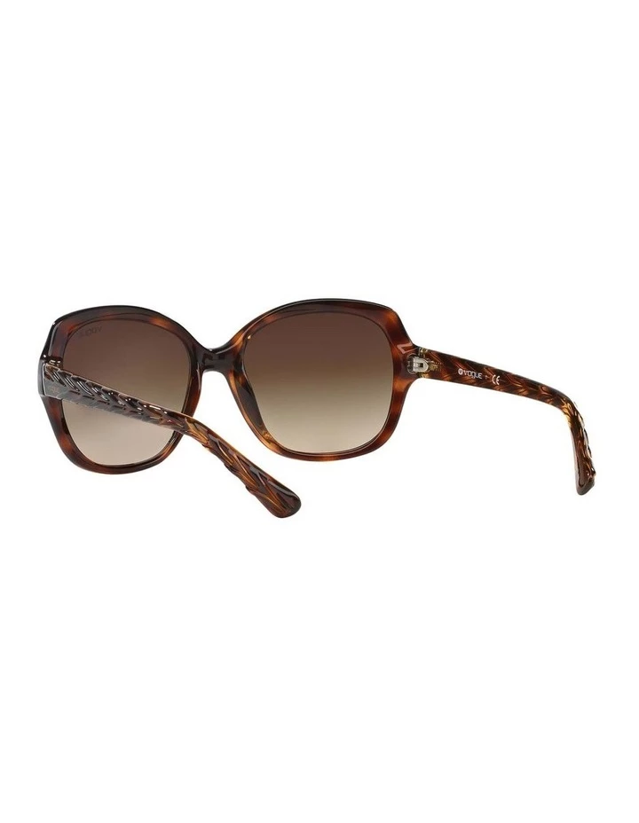 Vogue Striped Dark Havana Square Sunglasses VO2871S 359742 6 Vogue Striped Dark Havana Square Sunglasses VO2871S 359742 - Image 6
