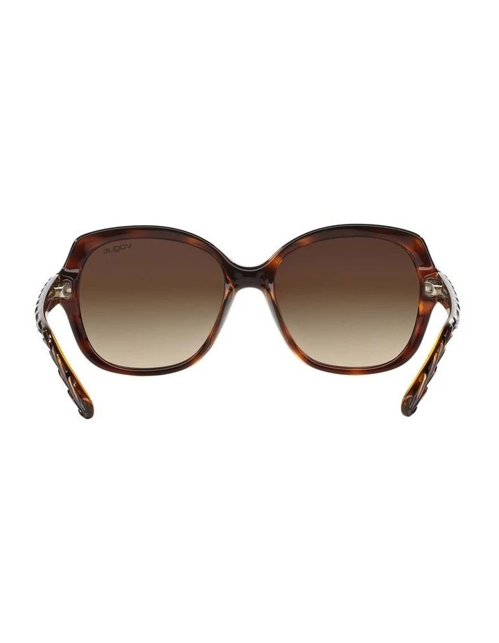 Vogue Striped Dark Havana Square Sunglasses VO2871S 359742 7 Vogue Striped Dark Havana Square Sunglasses VO2871S 359742 - Image 7