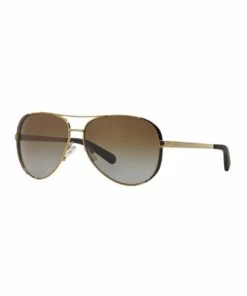 Michael Kors Polarised Gold Aviator Sunglasses MK5004 370112