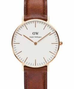 Daniel Wellington Classic St Mawes 36mm Rose Gold Leather Watch