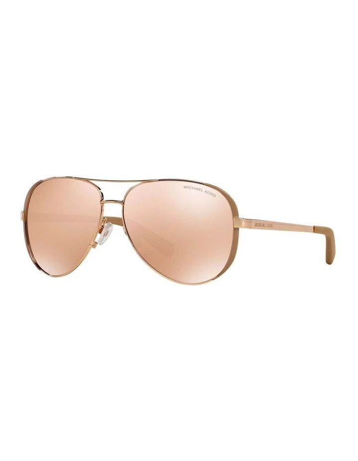 Michael Kors Rose Gold Aviator Sunglasses MK5004 370113 1 Michael Kors Rose Gold Aviator Sunglasses MK5004 370113