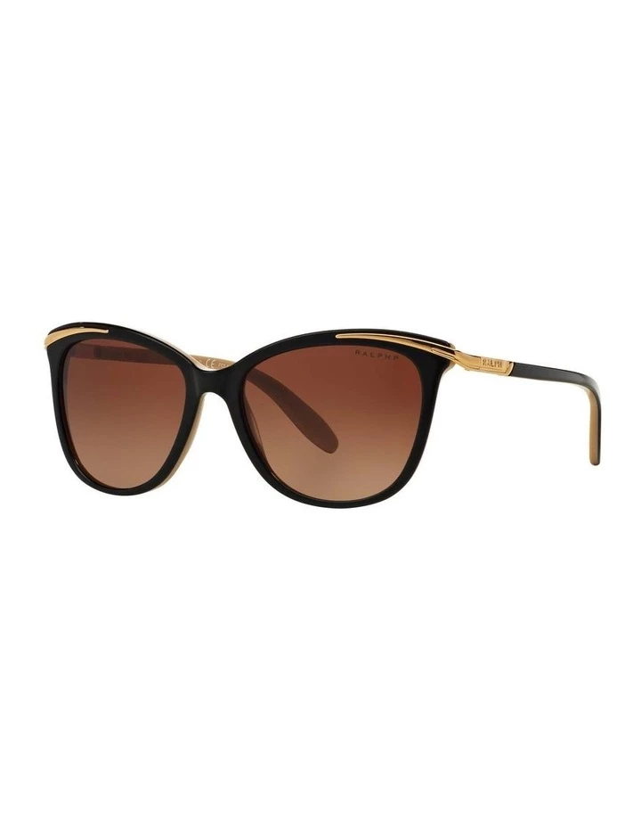 Ralph Lauren Polarised Black/Creme Butterfly Sunglasses RA5203 386332 1 Ralph Lauren Polarised Black/Creme Butterfly Sunglasses RA5203 386332