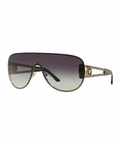 Versace Pale Gold/Black Shield Sunglasses VE2166 386666