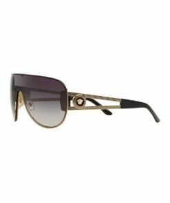 Versace Pale Gold/Black Shield Sunglasses VE2166 386666 -RAY-BAN Online Store 378024490 3 720x928