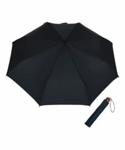 Shelta Mini Maxi Black Wooden Handle Folding Umbrella