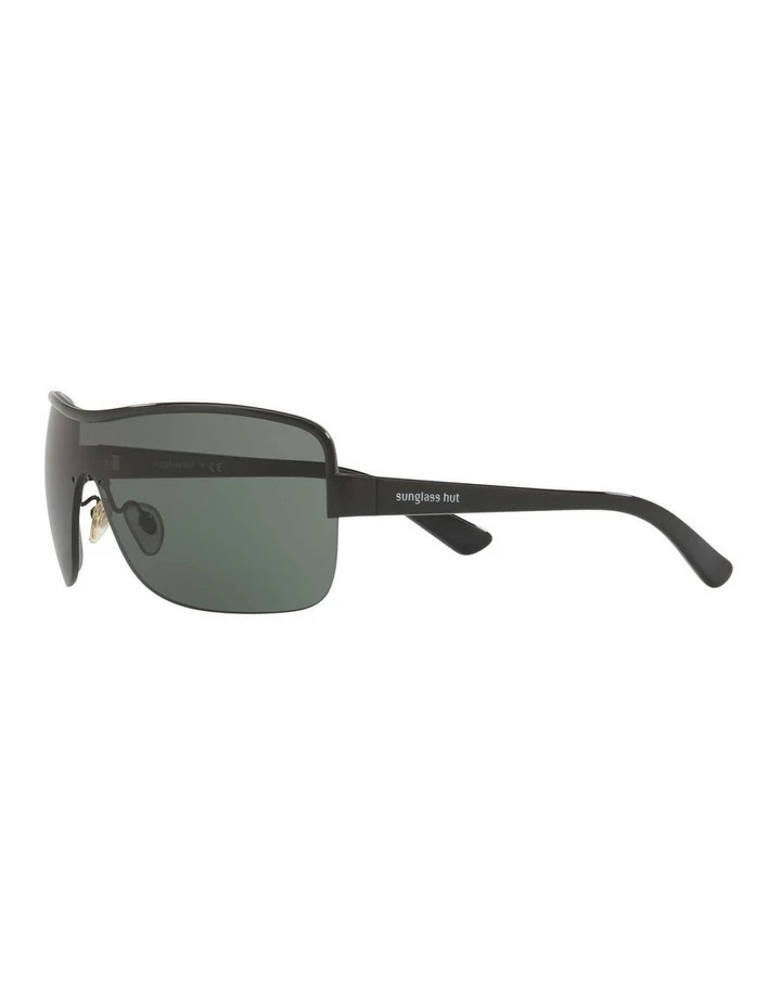 Sunglass Hut Collection Black Shield Sunglasses HU1003 409038 3 Sunglass Hut Collection Black Shield Sunglasses HU1003 409038 - Image 3