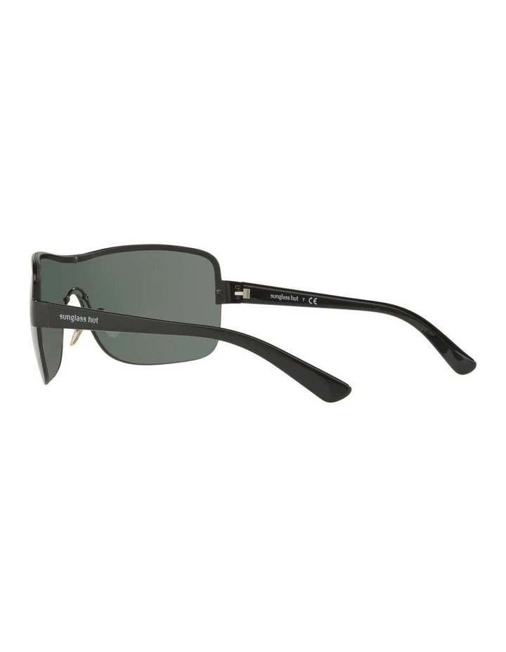 Sunglass Hut Collection Black Shield Sunglasses HU1003 409038 5 Sunglass Hut Collection Black Shield Sunglasses HU1003 409038 - Image 5