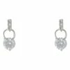 Gregory Ladner Tiny Crystal On Small Ring Fitting Silver Earrings