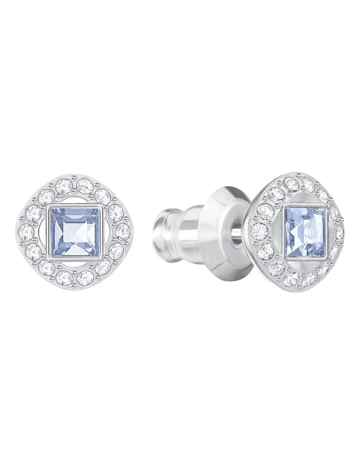 Swarovski Angelic Square Aquamarine Stud Earrings 2 Swarovski Angelic Square Aquamarine Stud Earrings - Image 2