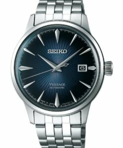 Seiko Presage Blue Sunray Dial Stainless Steel Dress Watch Silver SRPB41J
