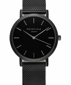 Rosefield The Mercer38mm Black Mesh Black Dial Watch MBB M43