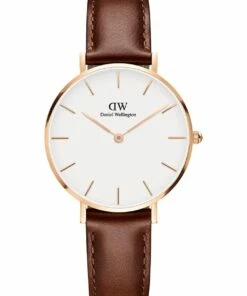 Daniel Wellington Petite St Mawes 32mm Rose Gold Leather Watch