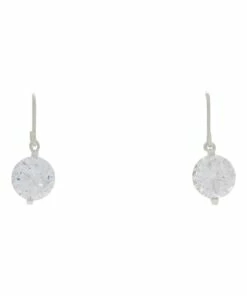 Gregory Ladner Cubic Zirconia Drop Hook Silver Earrings