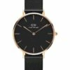 Daniel Wellington Petite Ashfield 32mm Black/Rose Gold Stainless Steel Quartz Watch
