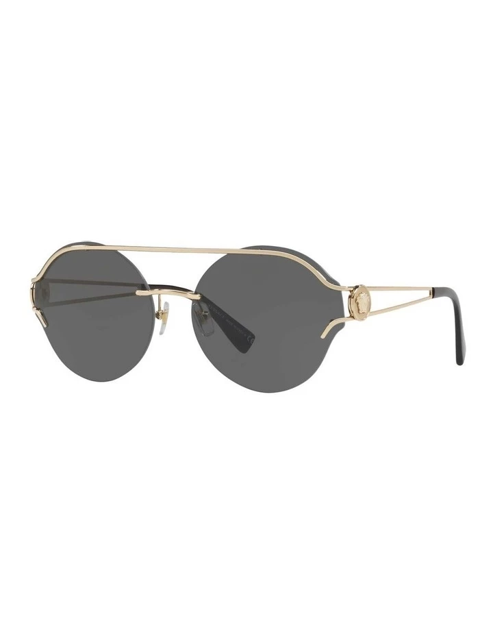 Versace Gold Rimless Round Sunglasses VE2184 410651 1 Versace Gold Rimless Round Sunglasses VE2184 410651