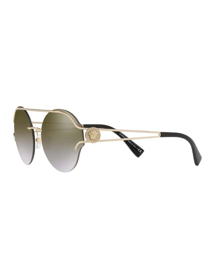 Versace Gold Rimless Round Sunglasses VE2184 410652 3 Versace Gold Rimless Round Sunglasses VE2184 410652 - Image 3