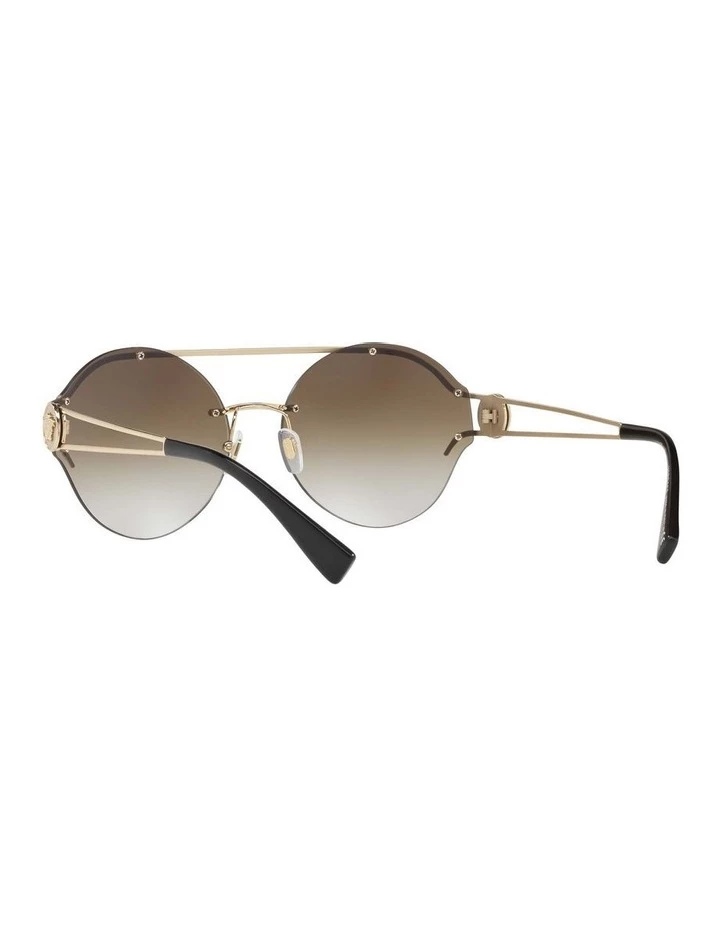 Versace Gold Rimless Round Sunglasses VE2184 410652 6 Versace Gold Rimless Round Sunglasses VE2184 410652 - Image 6
