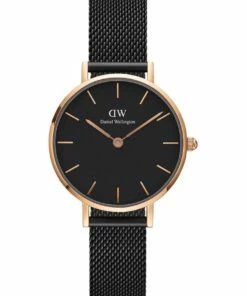 Daniel Wellington Classic Petite Ashfield 28mm Black Stainless Steel Mesh Watch