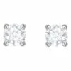 Swarovski Attract Round Pierced Silver Stud Earrings
