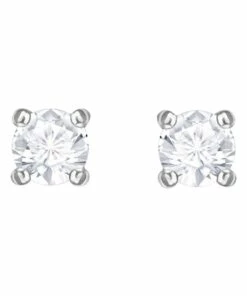 Swarovski Attract Round Pierced Silver Stud Earrings