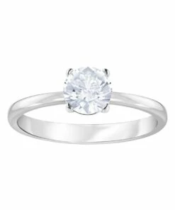 Swarovski Attract Ring - White - Rhodium Plated