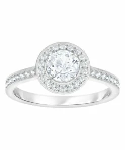 Swarovski Attract Round Silver Rhodium Plated Ring