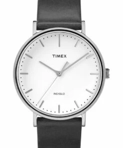 Timex Weekender SIlver Chrome Leather Watch TW2R26300
