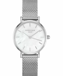 Rosefield The Small Edit Silver Stainless Steel Mesh Analog Watch 26WS 266