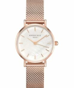 Rosefield Small Edit Rose Gold Stainless Steel Mesh Analogue Watch