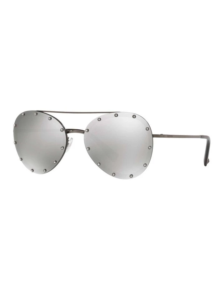 Valentino Gunmetal Aviator Sunglasses VA2013 412611 1 Valentino Gunmetal Aviator Sunglasses VA2013 412611