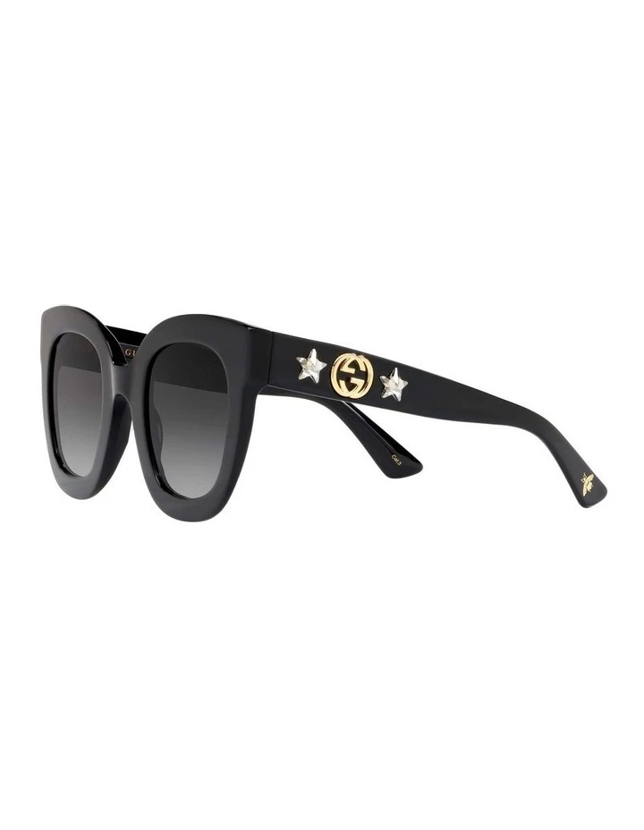 GUCCI Black Cat Eye Sunglasses GG0208S 423428 3 GUCCI Black Cat Eye Sunglasses GG0208S 423428 - Image 3