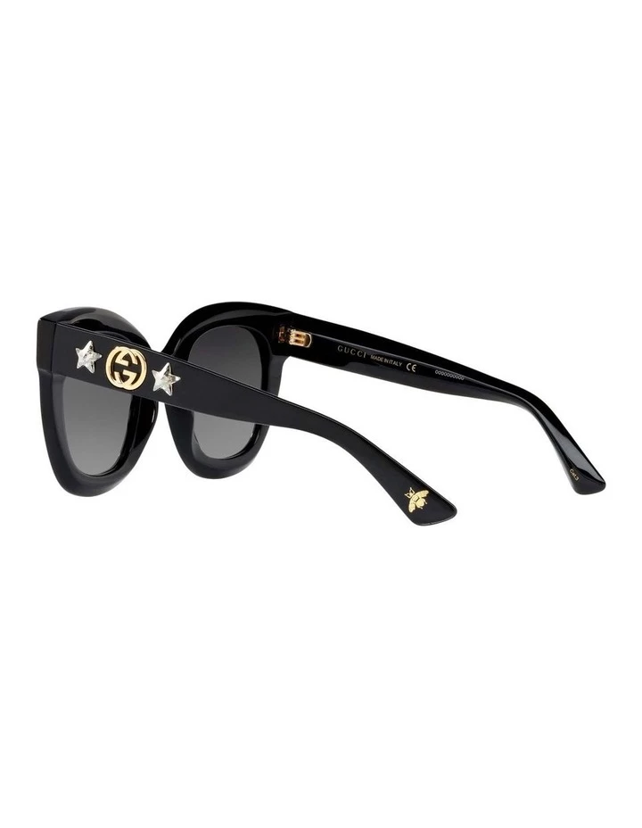 GUCCI Black Cat Eye Sunglasses GG0208S 423428 5 GUCCI Black Cat Eye Sunglasses GG0208S 423428 - Image 5