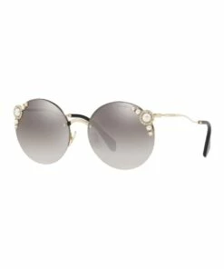 Miu Miu Gold Rimless Round Sunglasses MU 52TS 434378