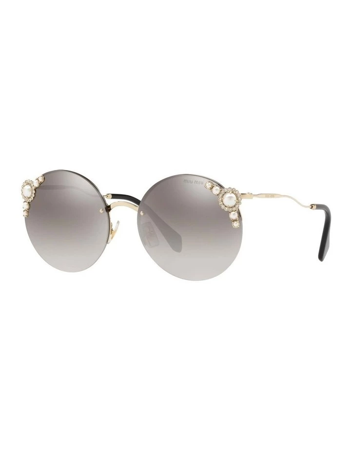 Miu Miu Gold Rimless Round Sunglasses MU 52TS 434378 1 Miu Miu Gold Rimless Round Sunglasses MU 52TS 434378