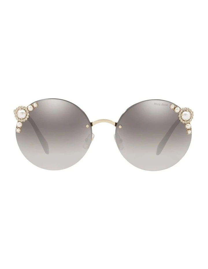 Miu Miu Gold Rimless Round Sunglasses MU 52TS 434378 2 Miu Miu Gold Rimless Round Sunglasses MU 52TS 434378 - Image 2