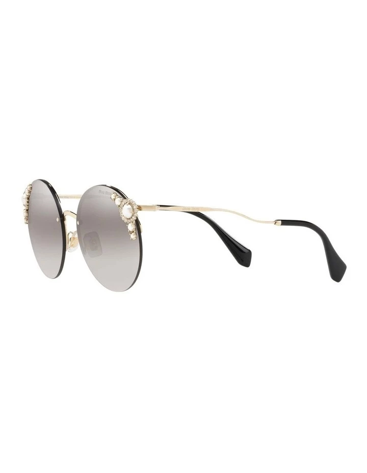 Miu Miu Gold Rimless Round Sunglasses MU 52TS 434378 3 Miu Miu Gold Rimless Round Sunglasses MU 52TS 434378 - Image 3