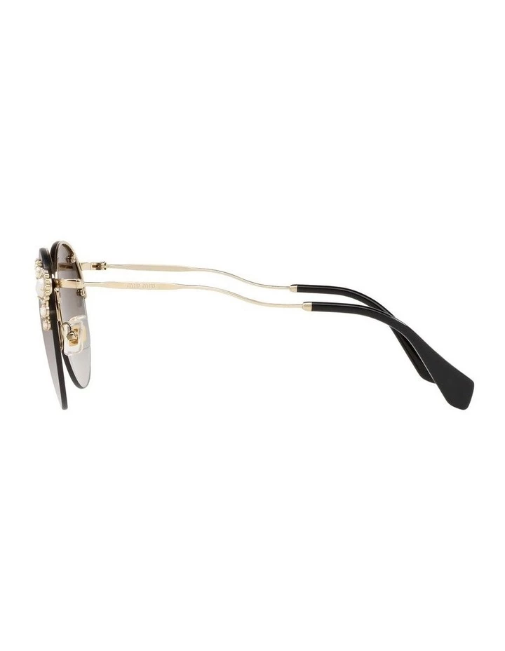 Miu Miu Gold Rimless Round Sunglasses MU 52TS 434378 4 Miu Miu Gold Rimless Round Sunglasses MU 52TS 434378 - Image 4