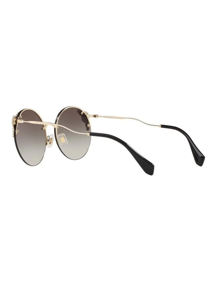 Miu Miu Gold Rimless Round Sunglasses MU 52TS 434378 5 Miu Miu Gold Rimless Round Sunglasses MU 52TS 434378 - Image 5