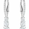 Swarovski Attract Trilogy Round Pierced Silver Huggie Earrings