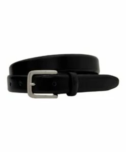 Loop 25mm Profile Black Leather Dress Belt